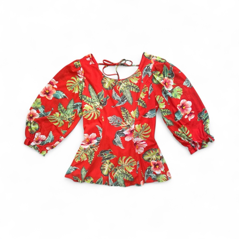 Floral Red Women's Top